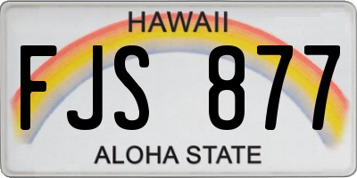 HI license plate FJS877