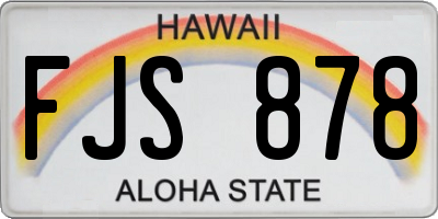 HI license plate FJS878