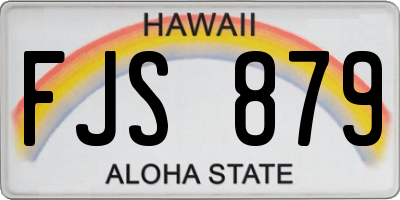 HI license plate FJS879