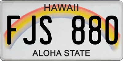 HI license plate FJS880