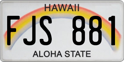 HI license plate FJS881
