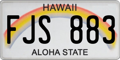 HI license plate FJS883