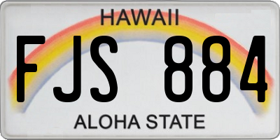 HI license plate FJS884