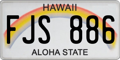 HI license plate FJS886