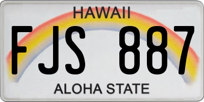 HI license plate FJS887