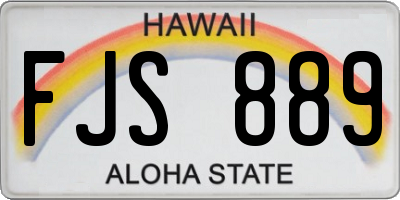 HI license plate FJS889