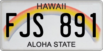 HI license plate FJS891