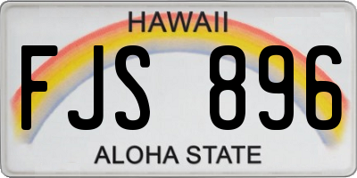 HI license plate FJS896