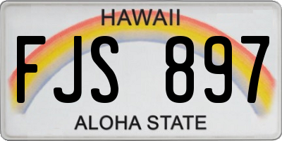 HI license plate FJS897