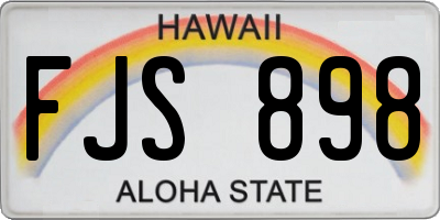 HI license plate FJS898