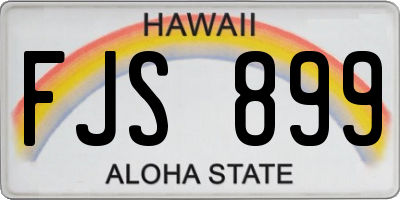 HI license plate FJS899