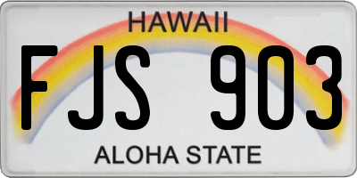 HI license plate FJS903