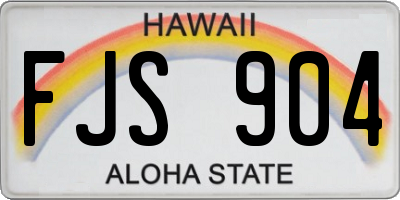 HI license plate FJS904