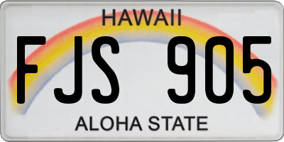 HI license plate FJS905