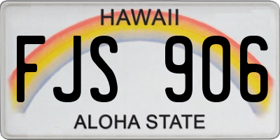 HI license plate FJS906