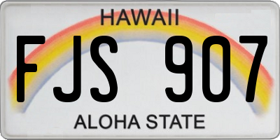 HI license plate FJS907
