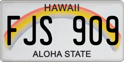 HI license plate FJS909