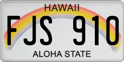 HI license plate FJS910