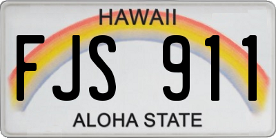 HI license plate FJS911