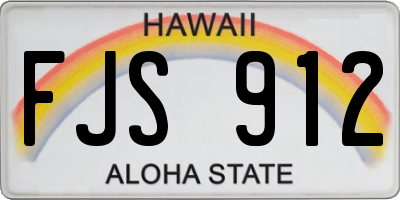 HI license plate FJS912