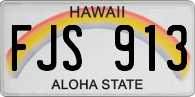 HI license plate FJS913