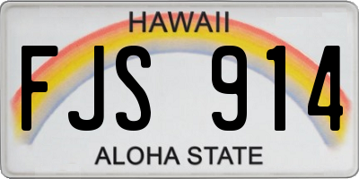 HI license plate FJS914