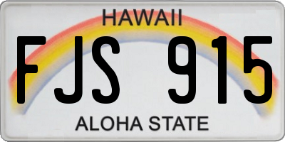 HI license plate FJS915