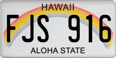 HI license plate FJS916