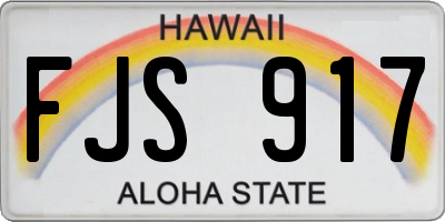 HI license plate FJS917