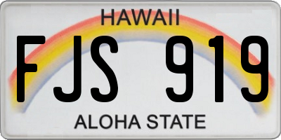 HI license plate FJS919