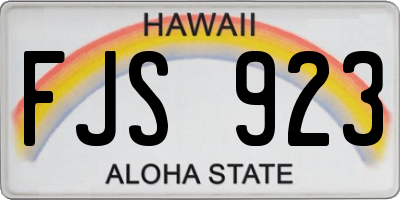 HI license plate FJS923