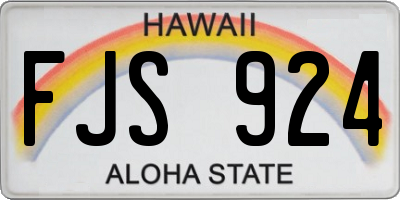 HI license plate FJS924