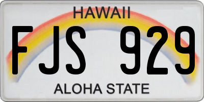HI license plate FJS929