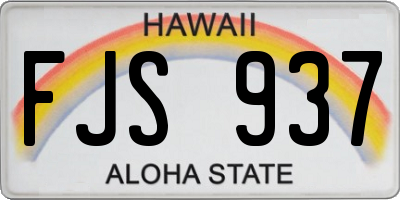 HI license plate FJS937