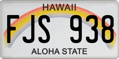 HI license plate FJS938