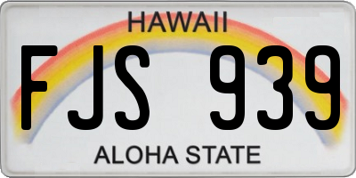 HI license plate FJS939