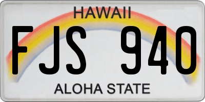 HI license plate FJS940
