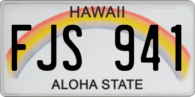 HI license plate FJS941