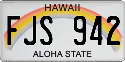 HI license plate FJS942