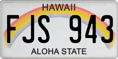 HI license plate FJS943