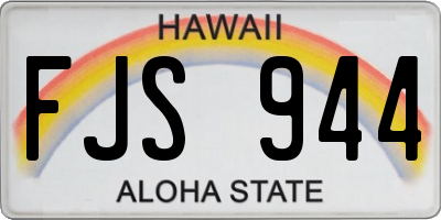 HI license plate FJS944