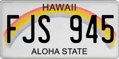 HI license plate FJS945