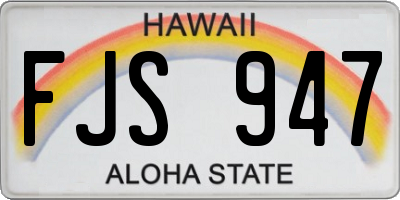 HI license plate FJS947