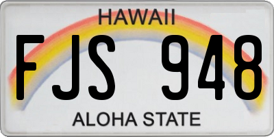 HI license plate FJS948