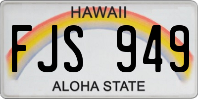 HI license plate FJS949