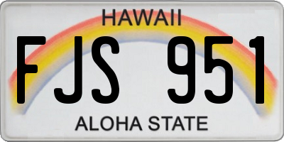 HI license plate FJS951
