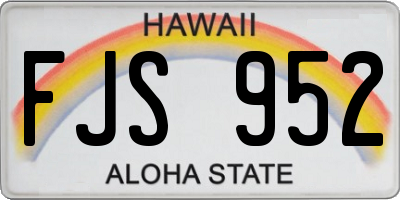 HI license plate FJS952
