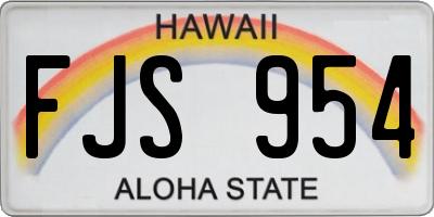 HI license plate FJS954