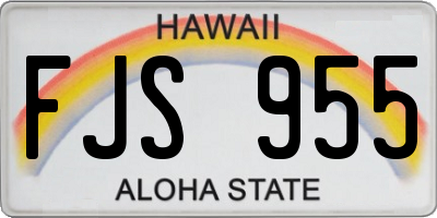 HI license plate FJS955