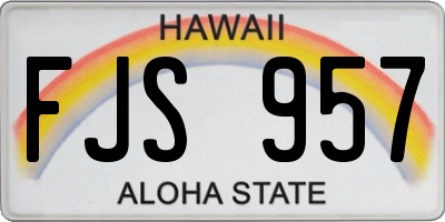 HI license plate FJS957